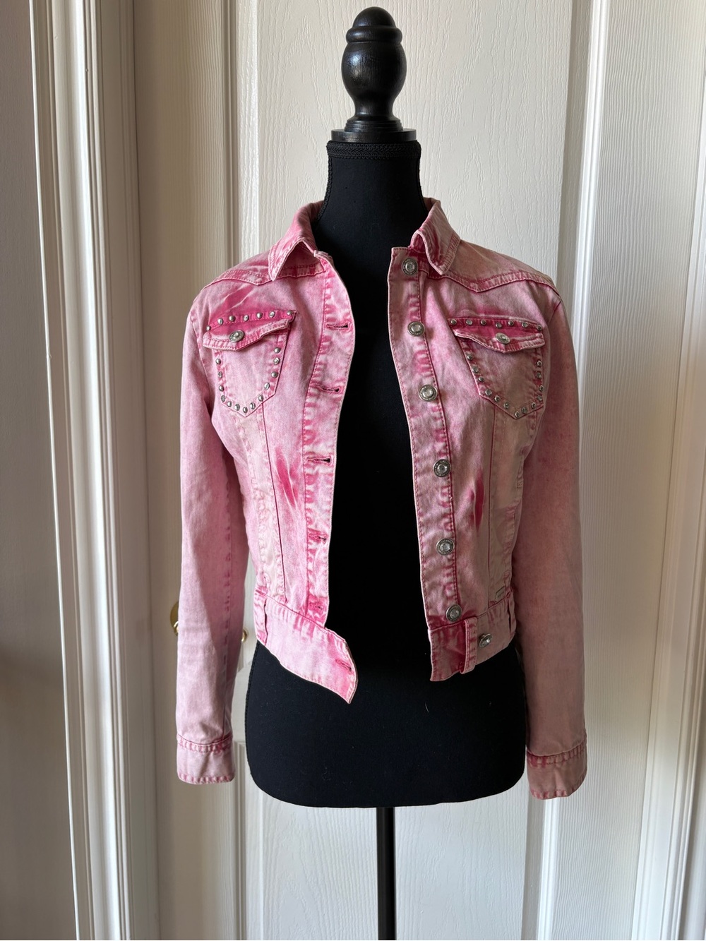 Y2K Baby Phat Pink Studded Denim Jacket